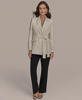 Donna Karan New York Women's Metallic Linen-Blend Belted Jacket