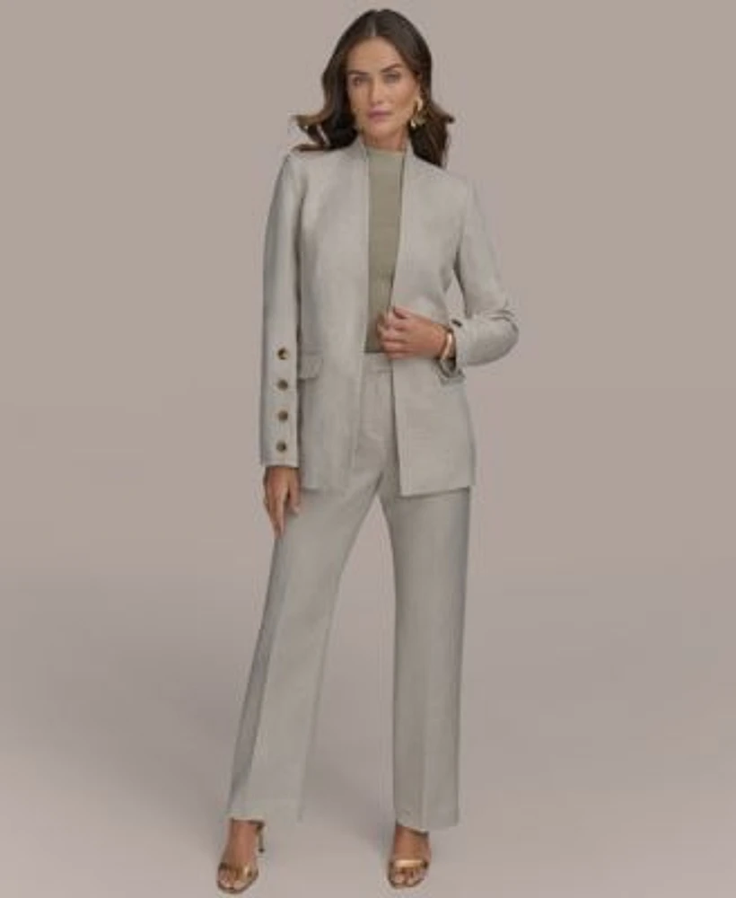 Donna Karan New York Womens Linen Blend Blazer Straight Leg Pants