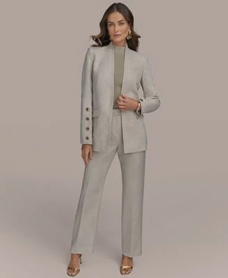 Donna Karan New York Womens Linen Blend Blazer Straight Leg Pants