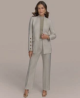 Donna Karan New York Womens Linen Blend Blazer Straight Leg Pants