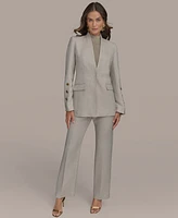 Donna Karan New York Women's Linen-Blend Button-Sleeve Blazer