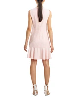 Natori Women's V-Neck Sleeveless A-Line Tweed Dress