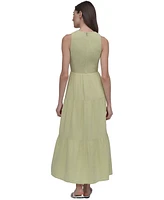 Dkny Jeans Women's Cotton Gauze Smocked-Bodice Maxi Dress