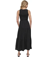 Dkny Jeans Women's Cotton Gauze Smocked-Bodice Maxi Dress