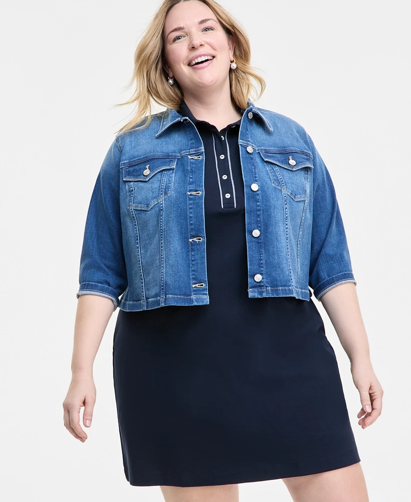 Tommy Hilfiger Plus 3/4-Sleeve Denim Jacket