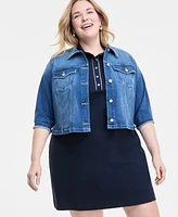 Tommy Hilfiger Plus 3/4-Sleeve Denim Jacket