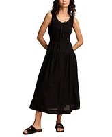 Lucky Brand Women's Lace-Trimmed Smocked Midi Dress