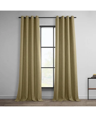 Half Price Drapes Nomad Tan Grommet Textured Faux Linen Room Darkening Curtain