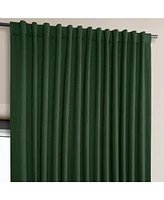 Half Price Drapes Key Green Extra Wide Textured Faux Linen Room Darkening Curtain