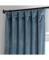 Half Price Drapes Oxford Blue Signature Plush Velvet Hotel Blackout Curtain