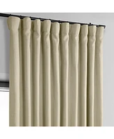 Half Price Drapes Thatched Tan Extra Wide Textured Faux Linen Room Darkening Curtain