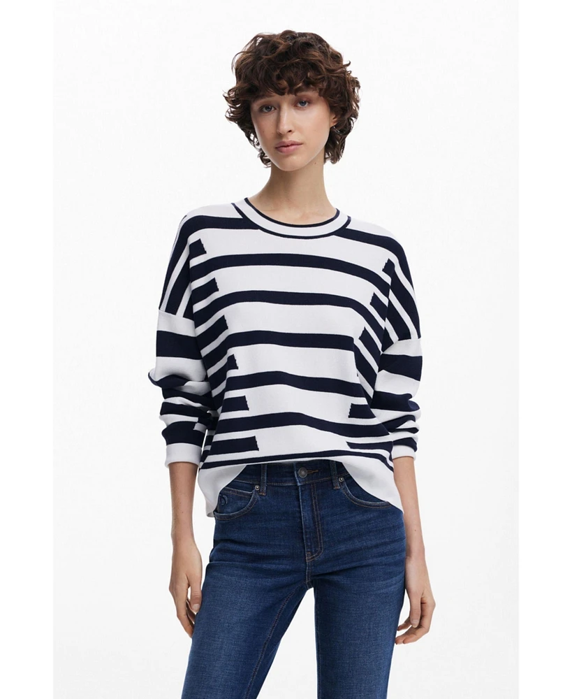 Desigual Women's Striped jacquard sweater