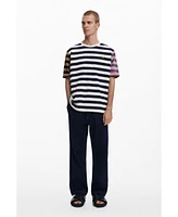 Desigual Men's Striped T-shirt with logo