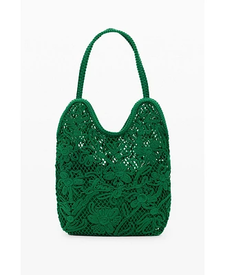 Desigual Women's Medium crochet shoulder bag