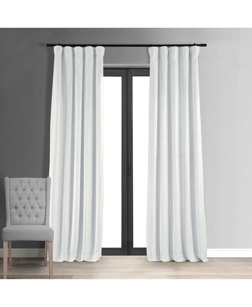 Half Price Drapes Primary White Signature Velvet Blackout Curtain