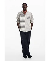 Desigual Men's Asymmetric striped shirt