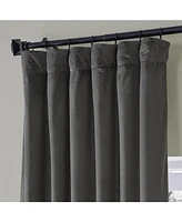 Half Price Drapes Nightlife Grey Signature Plush Velvet Hotel Blackout Curtain