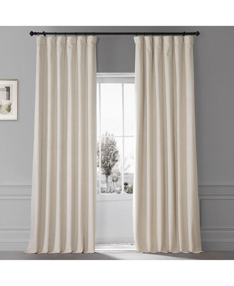 Half Price Drapes Diva Cream Signature Plush Velvet Hotel Blackout Curtain