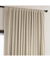 Half Price Drapes Angora Beige Extra Wide Signature Plush Velvet Hotel Blackout Curtain