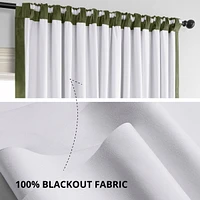 Half Price Drapes Hunter Green Signature Extra Wide Velvet Blackout Curtain