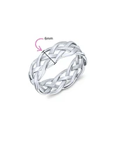 Bling Jewelry Silver Ring: Criss Cross Weave Braided Band Rope Twisted Cable Eternity Sterling