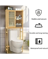 Unho Freestanding Bathroom Organizer: Over The Toilet Space-saver Storage Shelf Cabinet