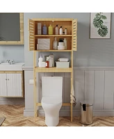 Unho Freestanding Bathroom Space-saver Storage Cabinet Over The Toilet Storage Shelf