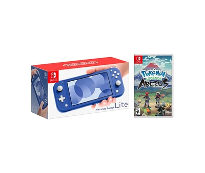 Nintendo Switch Lite Blue Bundle With Pokemon Legends Arceus Game