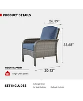 Xizzi 2 Pieces Patio Fruniture Set,Outdoor Wicker Chairs,Artificially Woven Rattan Chairs with Armrest Support Thickened Comfortable Cushion