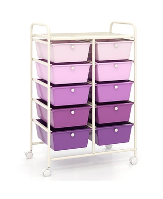 10-Drawer Rolling Storage Cart Portable and Spacious Storage Organizer for Home or Office