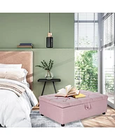 Folding Ottoman Sleeper Bed with Mattress Convenient Guest Bed and Office Nap Solution
