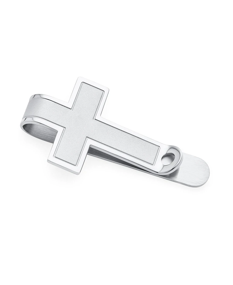 Bling Jewelry Christian Fleur de Lis Cross Money Clip Credit Card Holder Silver Gold Tone