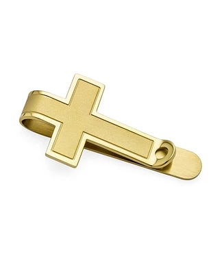 Bling Jewelry Christian Fleur de Lis Cross Money Clip Credit Card Holder for Men Silver Gold Tone