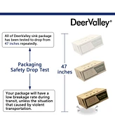 DeerValley Rectangular Fireclay 32" L x 19" W Fireclay Undermount Kitchen Sink with Basket Strainer and Sink Grid