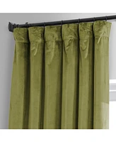 Half Price Drapes Jalapeno Green Signature Plush Velvet Hotel Blackout Curtain