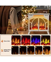 Kismile Electric Firplace Heater, Infrared Heaters with Remote Control and 3D Flame Effect Heating Mode, Overheating Safe