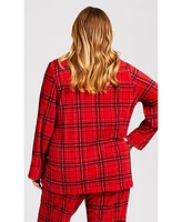 Avenue Plus Fleece Check Sleep Top