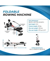 Stamina BodyTrac Glider Full Body Cardio Exercise Fitness Rower Stationary Rowing Machine with Molded Seat, Padded Hand Grips, and Workout Monitor