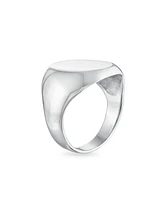 Bling Jewelry Basic Simple Initial Monogram Sterling Silver Ring for Men Oval Signet Design