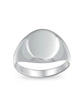 Bling Jewelry Basic Simple Initial Monogram Sterling Silver Ring Oval Signet Design