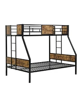 Simplie Fun Twin Over Full Metal Bunk Bed with Storage