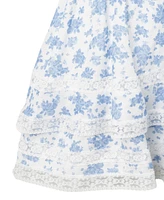 Rare Editions Big Girls Toile Dress with Lace Trims