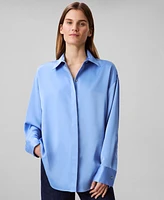 Calvin Klein Women's Matte-Satin Button-Down Shirt