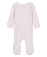 Calvin Klein Baby Girls Heart Sketch Zip-Front Footed Coverall