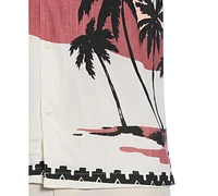 Cubavera Men's Short Sleeve Sunset Print Button-Front Camp Shirt