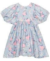 Disney Toddler and Little Girls Princess Flower Short Sleeve Dress