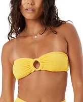 Roxy Juniors' Haleiwa Textured Bandeau Bikini Top