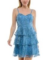 Bcx Juniors' Sweetheart-Neck Triple-Tiered Dress