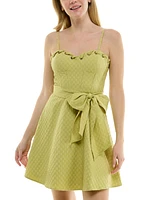 Bcx Juniors' Whipstitched Corset Fit & Flare Dress