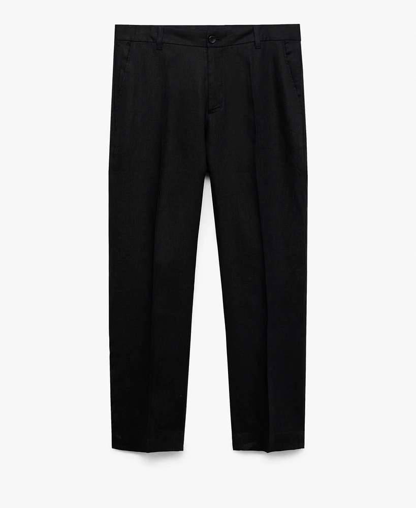 Mango Men's Eu Regular-Fit Linen Pants